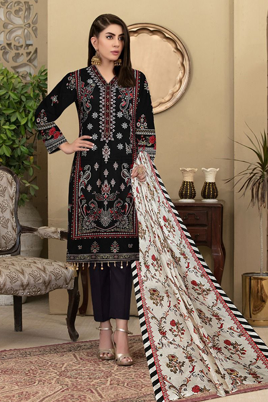 GUL AHMED 3PC UNSTITCHED PRINTED LAWN SUIT WITH LAWN DUPATTA D-099