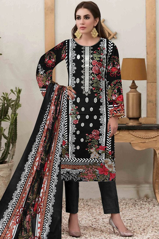 GUL AHMED 3PC UNSTITCHED PRINTED LAWN SUIT WITH LAWN DUPATTA D-095A