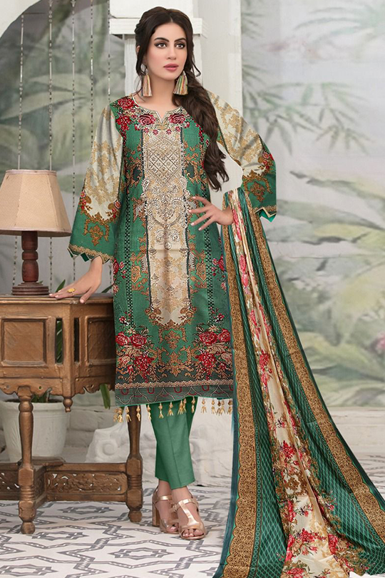 GUL AHMED 3PC UNSTITCHED PRINTED LAWN SUIT WITH LAWN DUPATTA D-096A