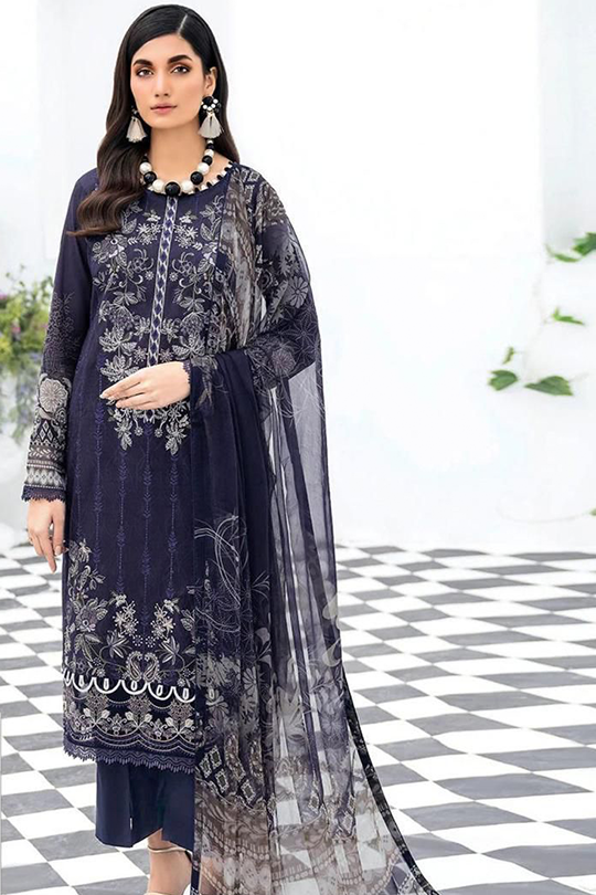 GUL AHMED 3PC UNSTITCHED PRINTED LAWN SUIT WITH LAWN DUPATTA D-111